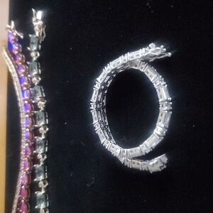 925 sterling silver tennis bracelet baguette